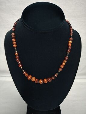 Tigers Eye Beaded Necklace 925